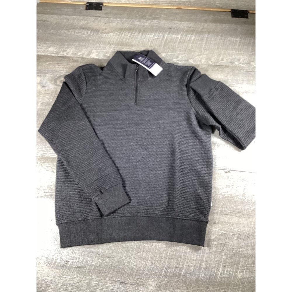 Peter Werth London Mens XL Black Quarter-Zip Textured Sweater Casual Wear NWT